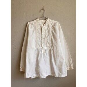 Wah Maker Frontier Clothing Men's 100% Cotton Bib Pintuck Shirt in White Size XL